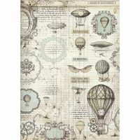 Stamperia A3 Rice Paper - Voyages Fantastiques balloon (DFSA3031)