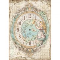Stamperia A4 Rice Paper - Alice clock (DFSA4602)