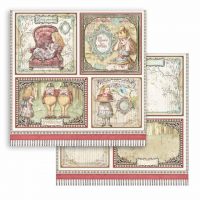 Stamperia Scrapbooking 12"x12" Double face sheet - Alice cards (SBB817)