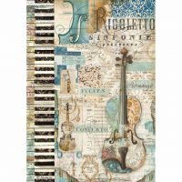 Stamperia A4 Rice Paper - Music violin (DFSA4324)