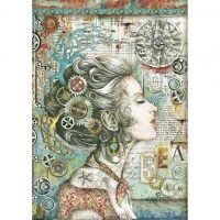 Stamperia A4 Rice Paper - Sea World Lady with Compass (DFSA4430)