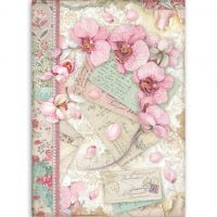 Stamperia A4 Rice Paper - Pink orchid (DFSA4512)