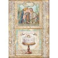 Stamperia A4 Rice Paper - Sleeping Beauty cake frame (DFSA4573)