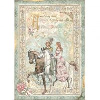 Stamperia A4 Rice Paper - Sleeping Beauty prince on horse (DFSA4575)