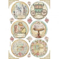Stamperia A4 Rice Paper - Sleeping Beauty rounds (DFSA4576)