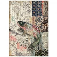 Stamperia A4 Rice Paper - Sir Vagabond in Japan mechanical fish (DFSA4609)
