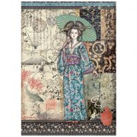 Stamperia A4 Rice Paper - Sir Vagabond in Japan lady (DFSA4612)