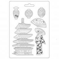 Stamperia Soft Mould A4 - Sir Vagabond Japan pagoda (K3PTA4509)