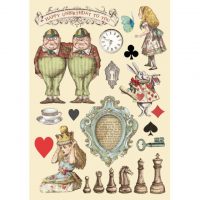 Stamperia Colored Wooden shape A5 - Alice chessboard (KLSP104)