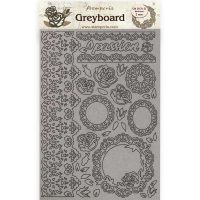 Stamperia A4 Greyboard - Passion lace and roses (KLSPDA424)