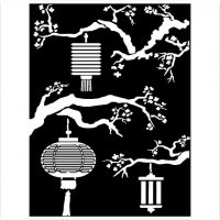 Stamperia Mixed Media Stencil - Sir Vagabond in Japan lanterns (KSAT20)