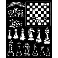 Stamperia Thick stencil - Alice check mate (KSTD089)