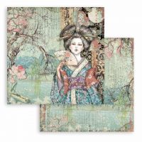 Stamperia Scrapbooking 12"x12" Double face sheet - Sir Vagabond in Japan lady (SBB822)
