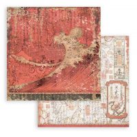 Stamperia Scrapbooking 12"x12" Double face sheet - Sir Vagabond in Japan red texture (SBB824)