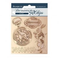 Stamperia Decorative chips  - Alice in wonderland (SCB50)