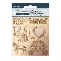 Stamperia Decorative chips - Sleeping Beauty coatch (SCB60)