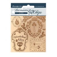Stamperia Decorative chips - Alice keys and frames (SCB75)