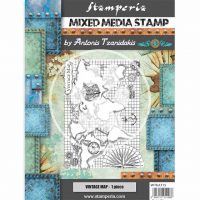 Stamperia Mixed Media Stamp - Sir Vagabond vintage map (WTKAT15)
