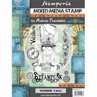 Stamperia Mixed Media Stamp - Sir Vagabond steampunk (WTKAT17)