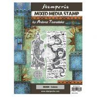 Stamperia Mixed Media Stamp - Sir Vagabond in Japan dragon (WTKAT23)