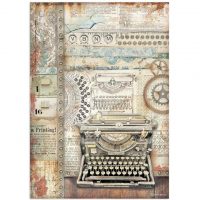 Stamperia A4 Rice paper packed - Lady Vagabond Lifestyle typing writer (DFSA4646)