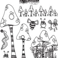 Dylusions Cling Stamp - Toadstool Town (DYR63254)