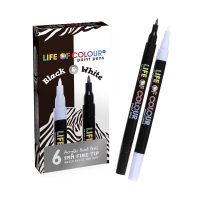 Life of Colour - Black and White Paint Pens - Fine Tip