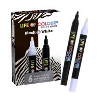 Life of Colour - Black and White Paint Pens - Medium Tip