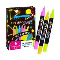 Life of Colour - Fluro Colour Paint Pens - Medium Tip