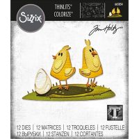 Sizzix Thinlits Die Set 12pk - Papercut Chicks, Colorize by Tim Holtz (665854)