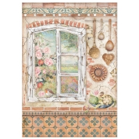 Stamperia A4 Rice Paper - Casa Granada window (DFSA4656)
