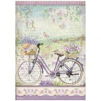 Stamperia A4 Rice Paper - Provence bicycle (DFSA4671)