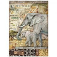 Stamperia A4 Rice Paper - Savana The elephant (DFSA4684)