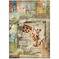 Stamperia A4 Rice Paper - Savana giraffe (DFSA4685)