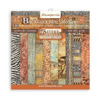 Stamperia Scrapbooking Pad 10 sheets 12" x 12" Maxi Background selection - Savana (SBBL109)