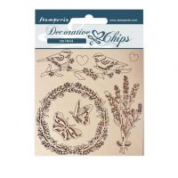 Stamperia Decorative chips - Provence garland and birds (SCB116)