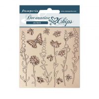 Stamperia Decorative chips - Provence flowers and butterflies (SCB119)