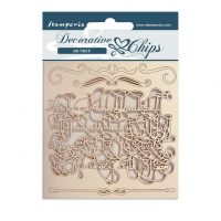 Stamperia Decorative chips - Romantic Garden House calligraphy (SCB121)