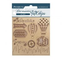 Stamperia Decorative chips - Sir Vagabond Aviator travel (SCB133)