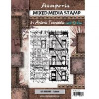 Stamperia Mixed Media Stamp -  Sir Vagabond Aviator New York building (WTKAT25)