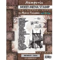 Stamperia Mixed Media Stamp - Sir Vagabond Aviator New York city (WTKAT28)