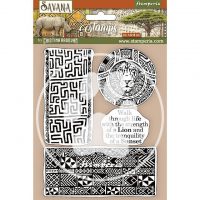 Stamperia HD Natural Rubber Stamp - Savana etnical borders (WTKCC209)