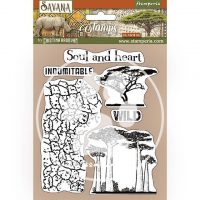 Stamperia HD Natural Rubber Stamp - Savana crackle and tree (WTKCC212)