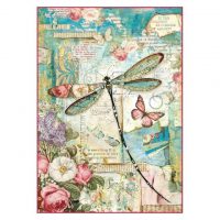 Stamperia A4 Rice paper packed - Wonderland dragonfly (DFSA4309)