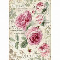 Stamperia A4 Rice paper packed - Botanic English Roses (DFSA4358)