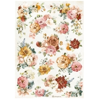 Stamperia A4 Rice paper  - Garden of Promises flowers texture (DFSA4692)