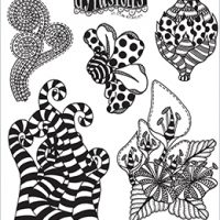 Dylusions Cling Stamps - Stripy Curlicues (DYR72997)