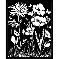 Stamperia Thick stencil  - Atelier Poppy and Flower (KSTD072)