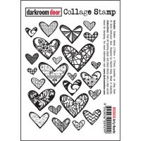 Darkroom Door Stamps - Collage Stamp - Arty Hearts (DDCS038)