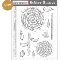 Darkroom Door - Rubber Stamp Set - Scribble Flowers (DDRS226)